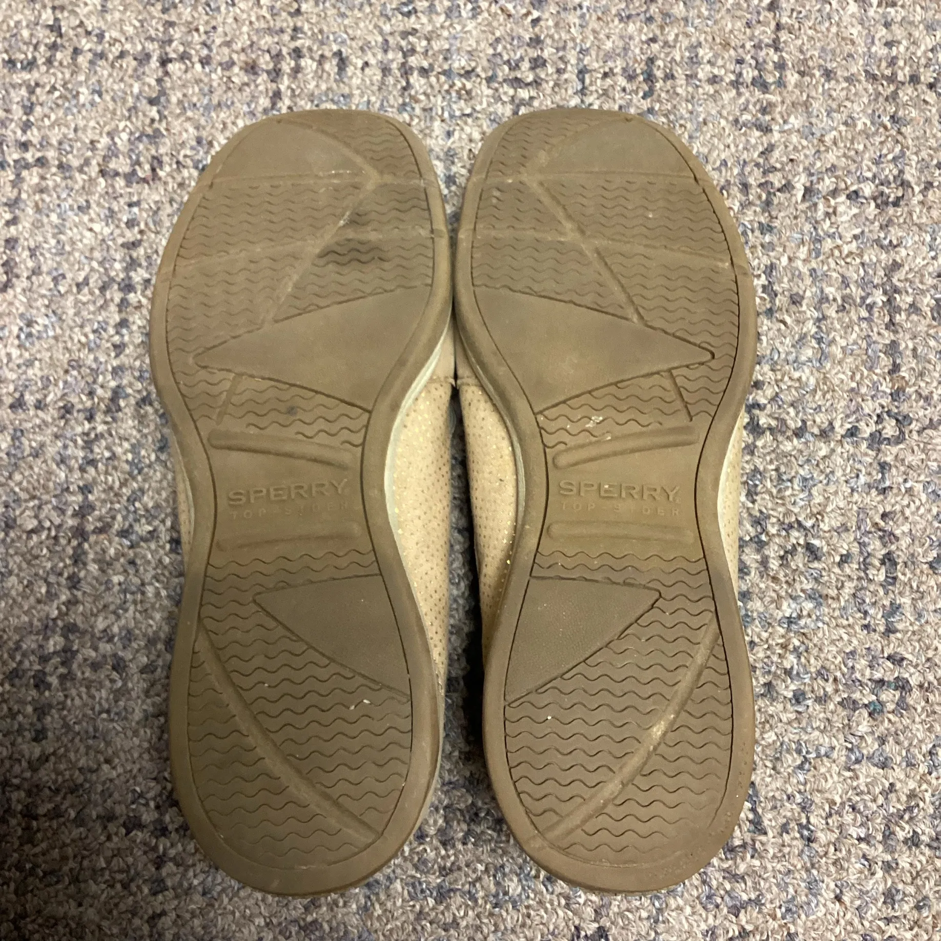 Sperry Top-Sider Angelfish Tan Gold Glitter Boat Shoes Size 8 M - Image 6