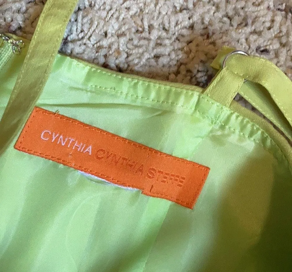 Vintage Lime green mod dress with daisies - Image 4