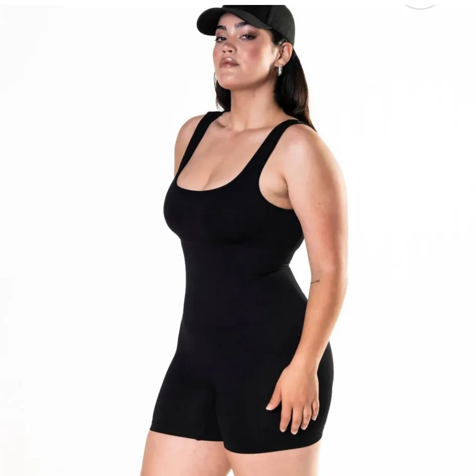 NWT HeyShape‎ Square Neck Shapewear Jumpsuit in Brown Sz Large Black - Image 2