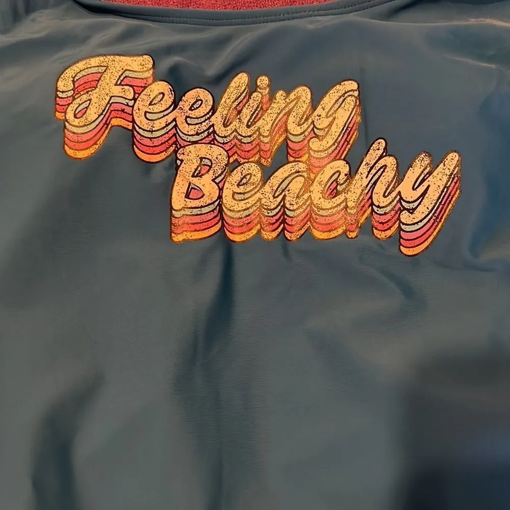 No Boundaries NWOT “Feeling Beachy” size large blue one piece swimsuit - Image 8