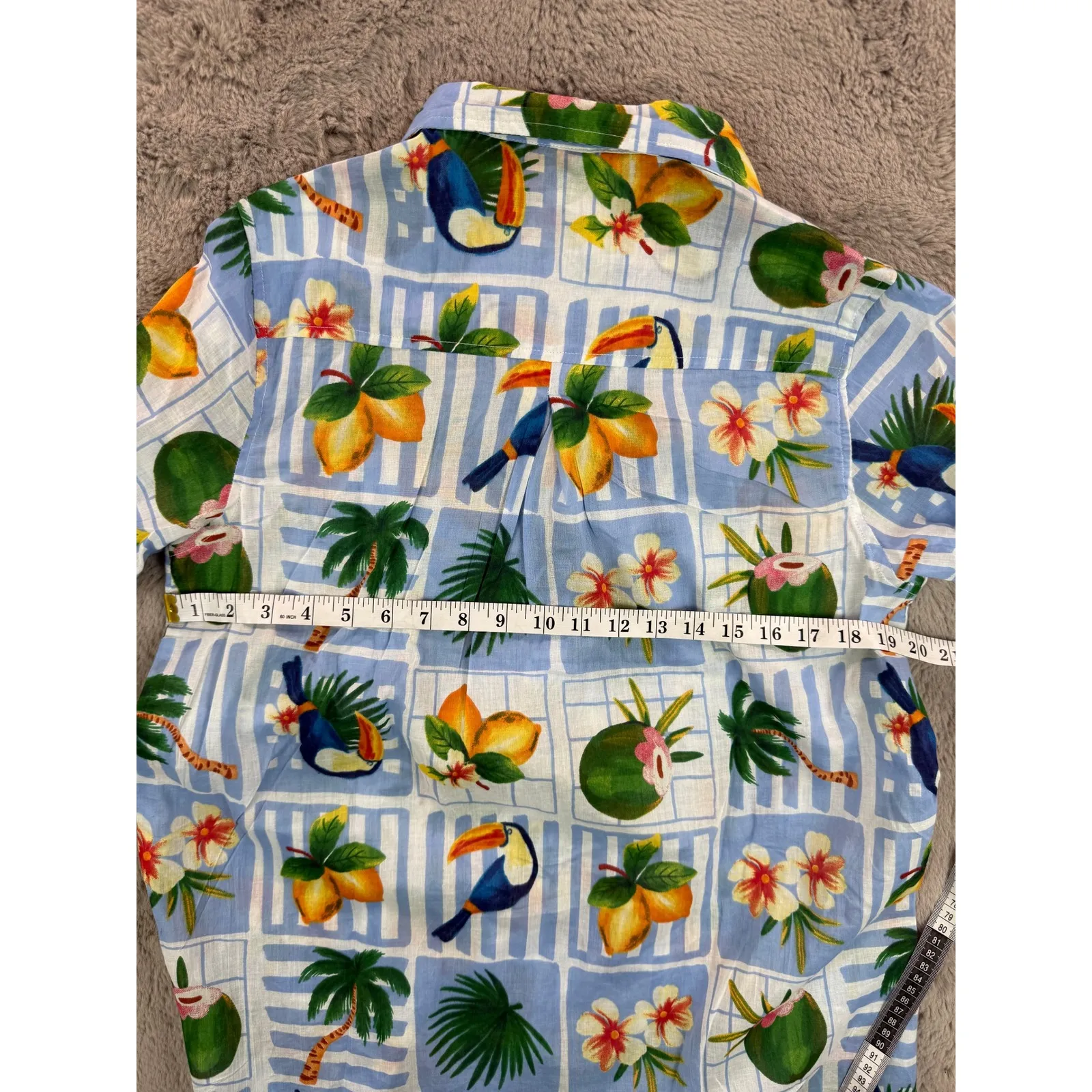NWT True Destinations Resort Wear Tropical Toucan Print Shirt Dress Size S‎ - Image 2