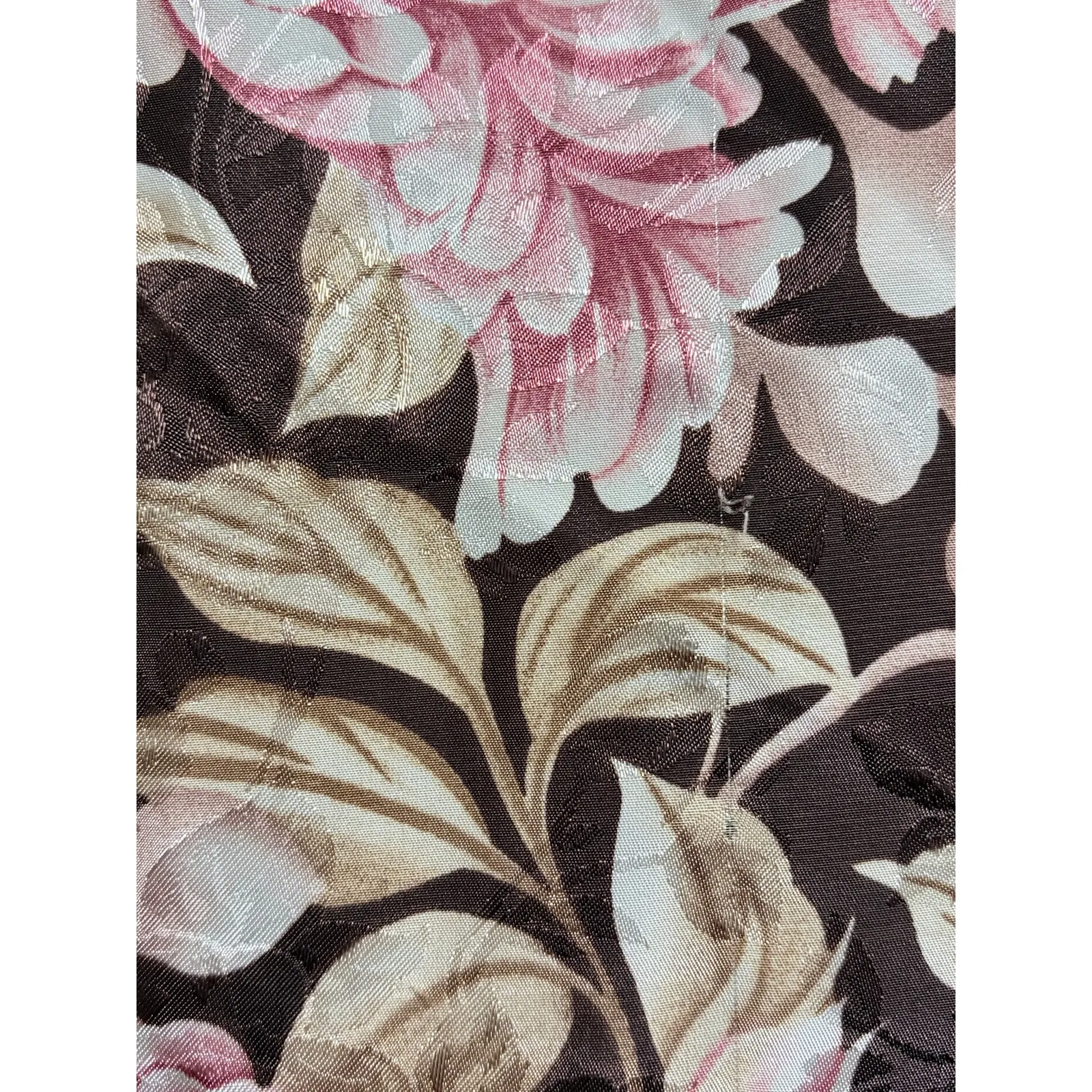 Floral Rose Brown Satiny Vintage Robe Kimono size Small - Image 7