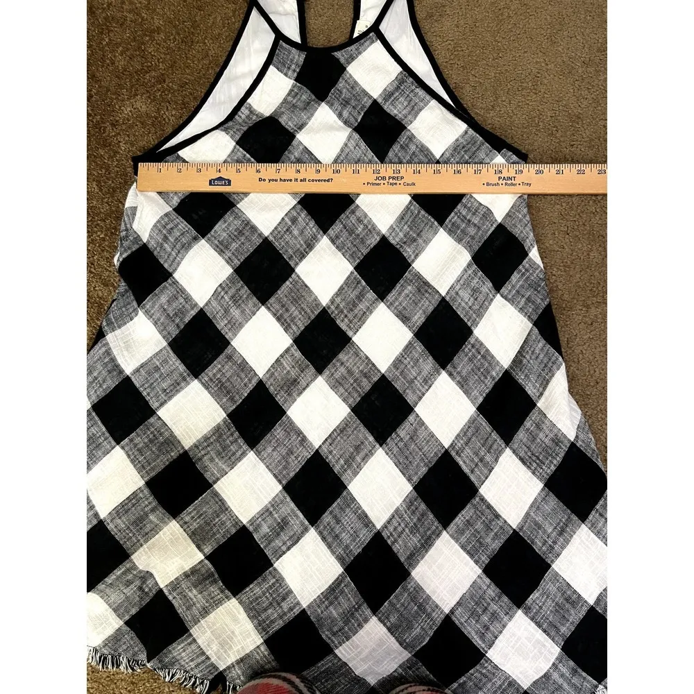 Bella Dahl size medium dress sexy black white checkered halter neck fully lined - Image 5