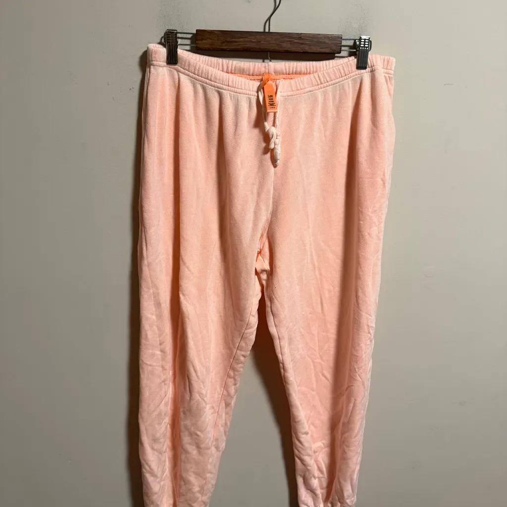 SKIMS Lounge SET French Terry Jogger Cuffed Zip Up Hoodie Orange- Size Large - Image 4