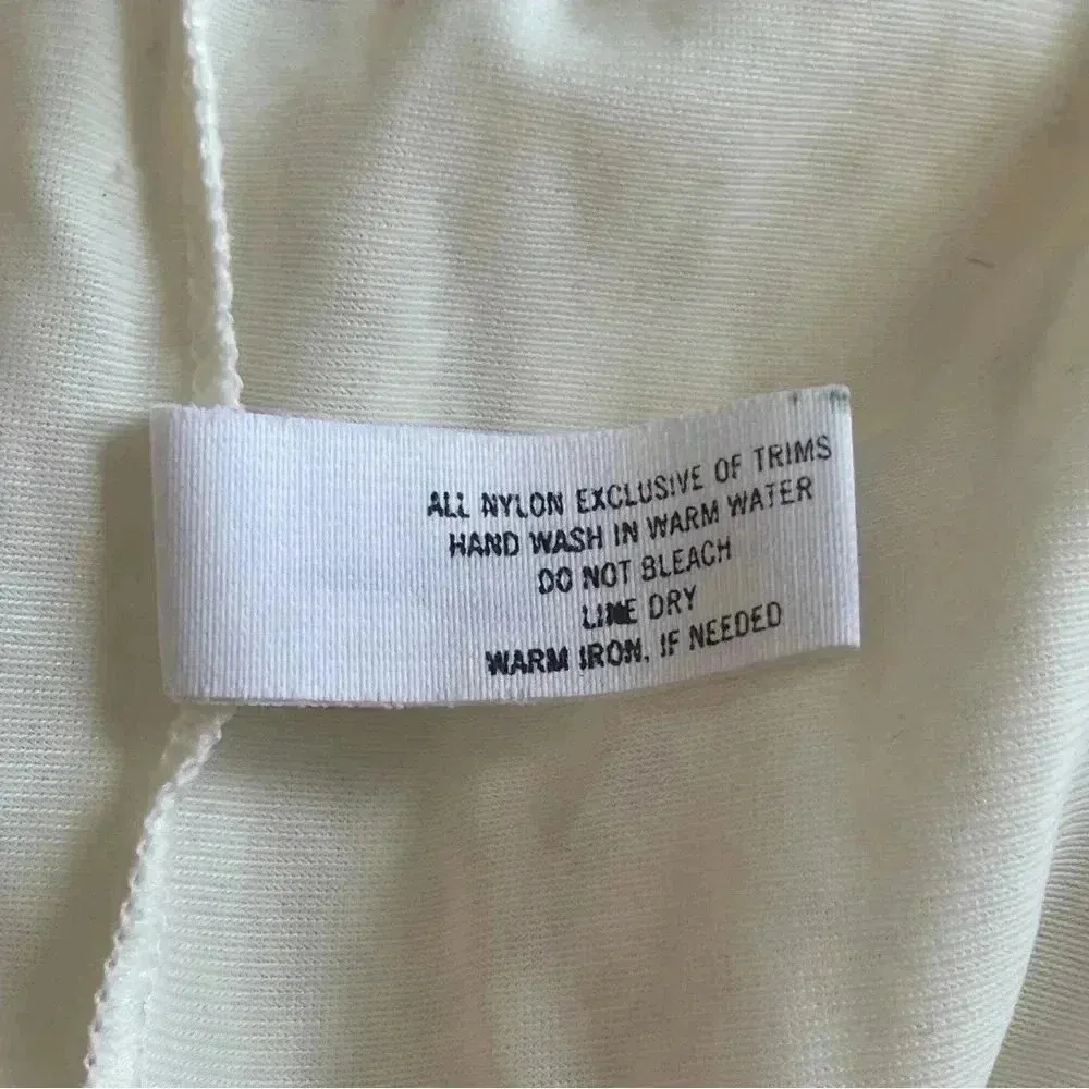 Vintage Shadowline Ivory Lace Slip Dress Gown Spaghetti Straps Flower Small White - Image 12