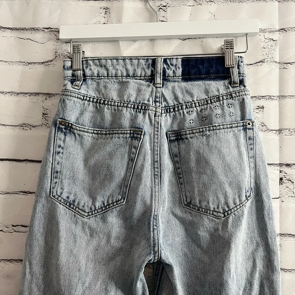 Ksubi Light Wash Straight Leg Jeans SZ 25 100% Cotton High Rise Denim Button Fly - Image 6