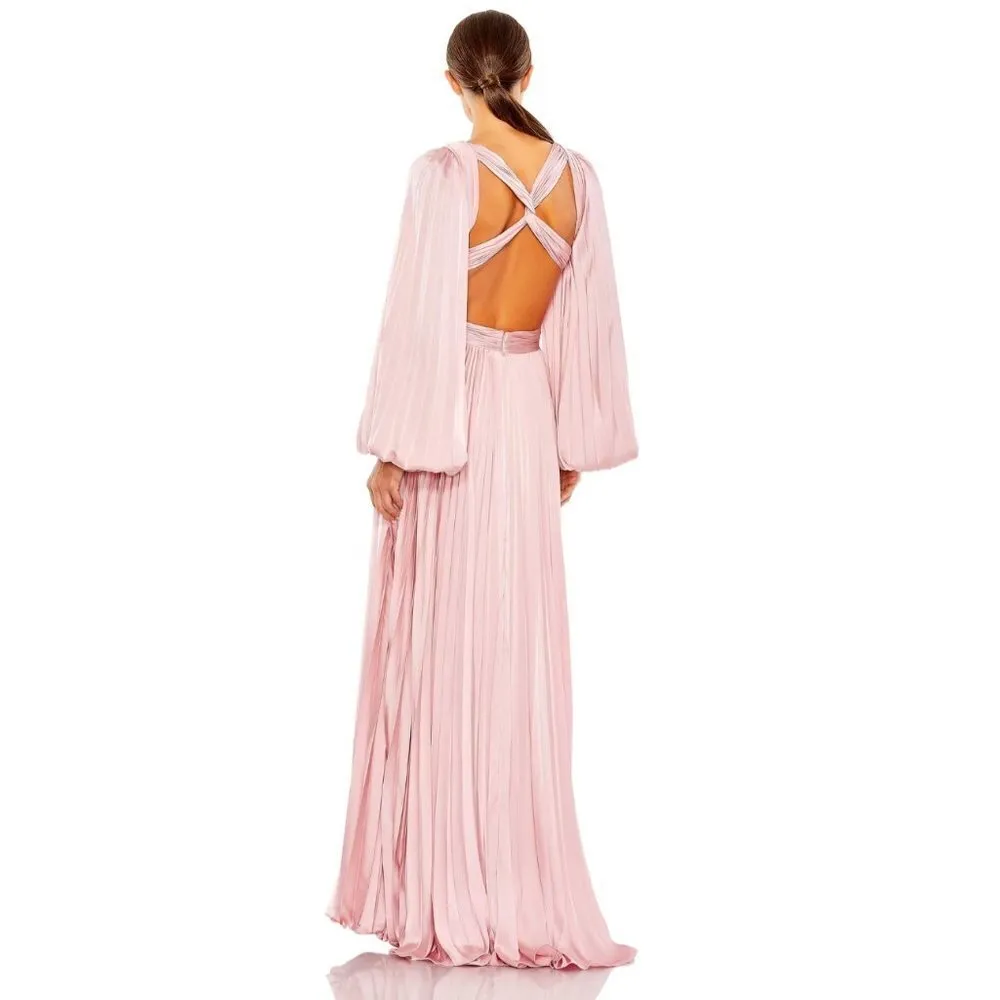 MAC DUGGAL Long Sleeve Cut Out Gown in Pink Size US 2 - Image 13