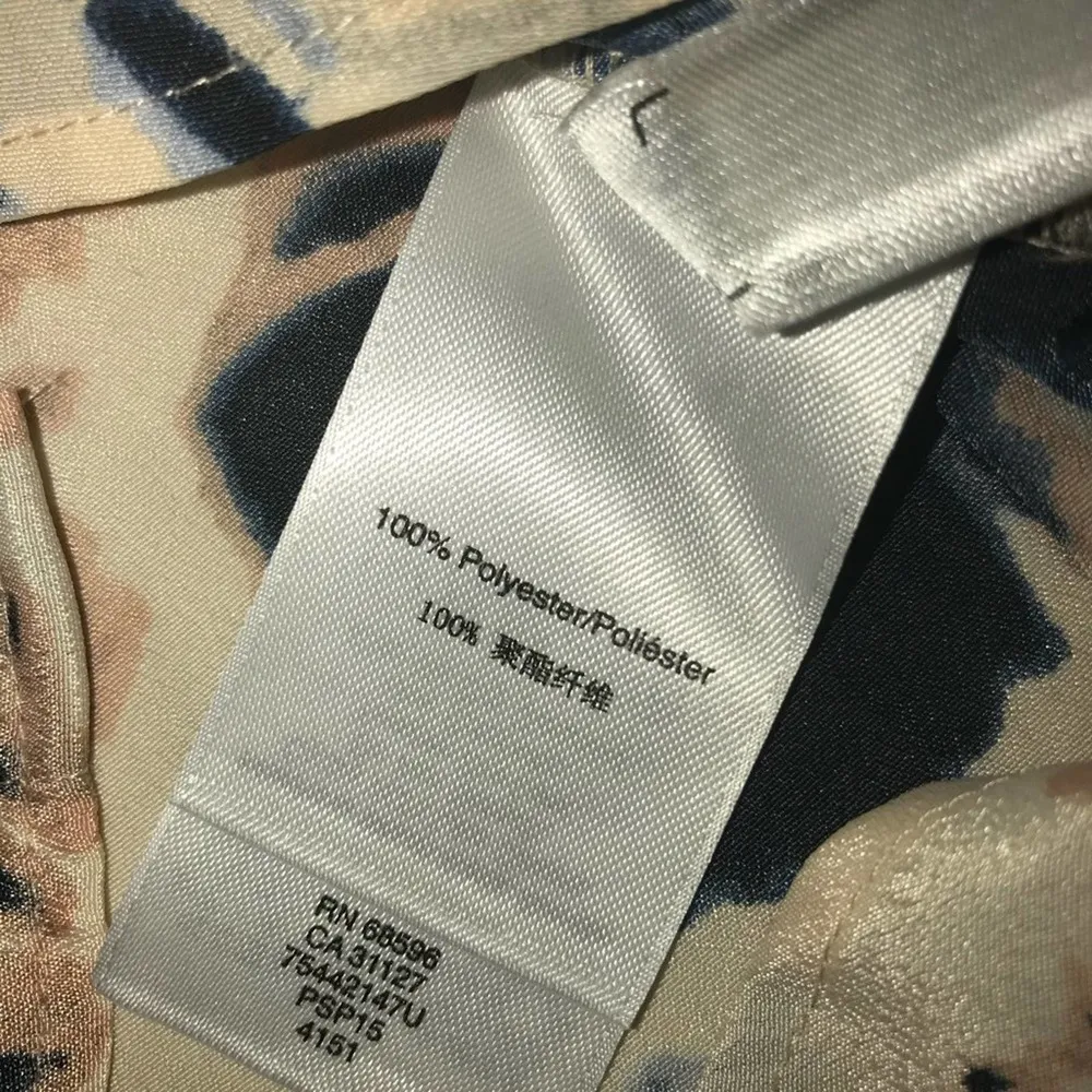 DKNY BEIGE PINK BLACK GRAY LIGHTWEIGHT FLORAL TOP SIZE XS - Image 4