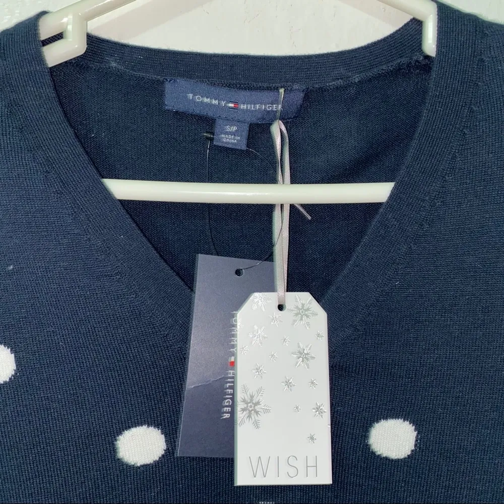 Navy blue Tommy Hilfiger women Polka dot sweater - Image 5
