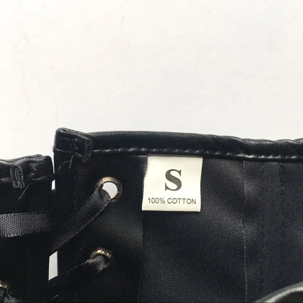 🆕Faux Leather Burlesque Bustier Hourglass Slimming Corset Top - Image 10