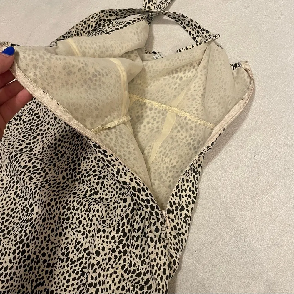 American Eagle Outfitters Linen Cotton Animal Print Lined Jumper Dress Women’s S - Image 7