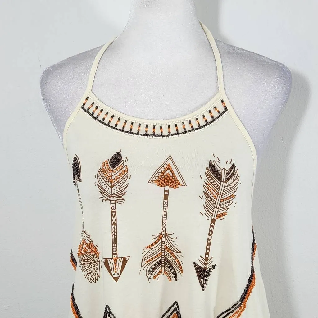 Altar'd State Cream Halter Top with Beading NWT Size Small Boho Halter Top - Image 2