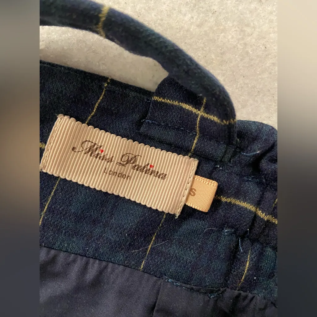 Miss Patina Size S Blue Scotch Plaid Flannel Mini Skirt Adjustable Suspenders - Image 6