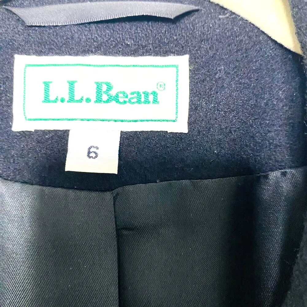 Vintage LL Bean Wool Cashmere Blend Black Long Sleeve Blazer Jacket Sz 6 - Image 7