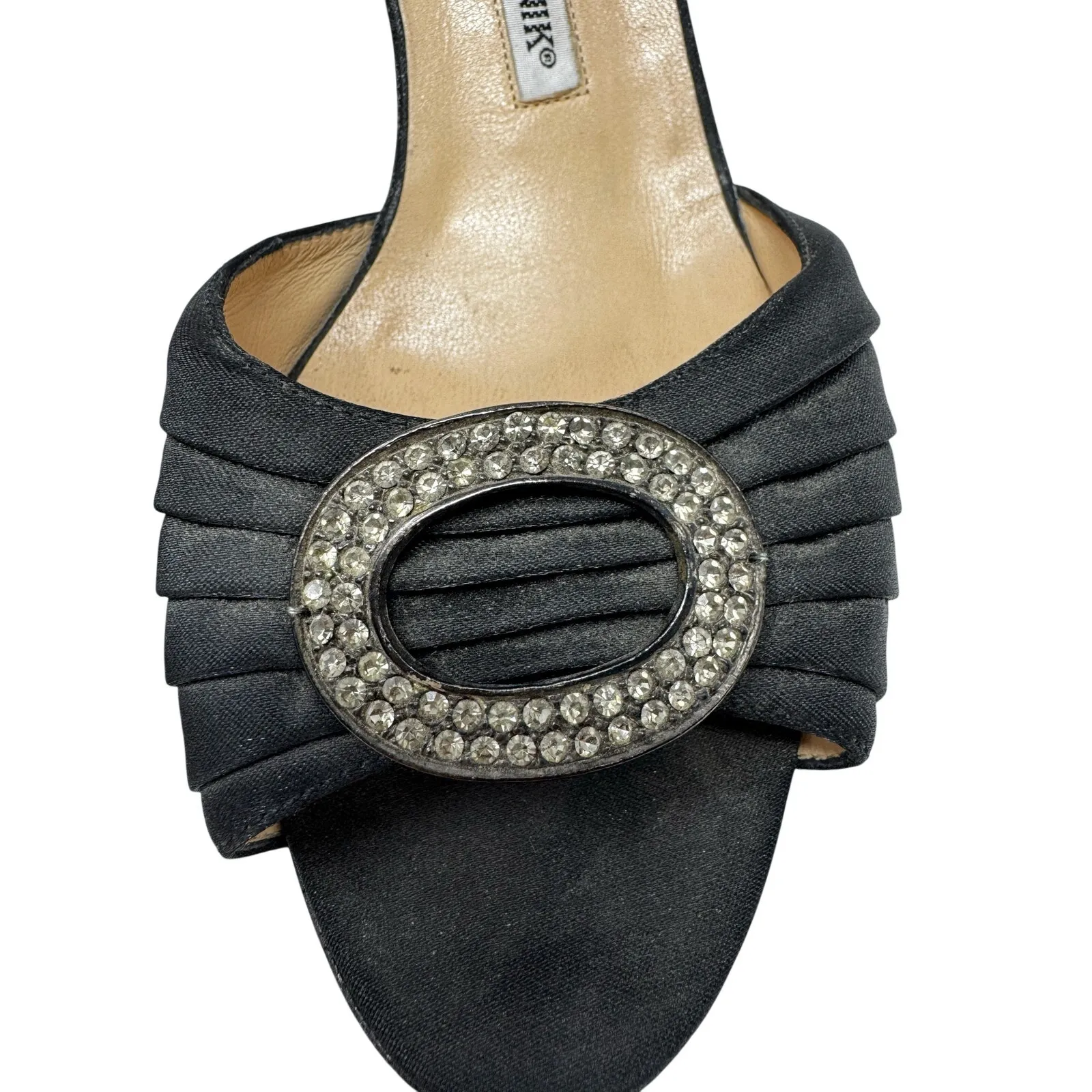 Manolo Blahnik Sedaraby Black Embellished D’Orsay Heels EU 40.5 - Image 4