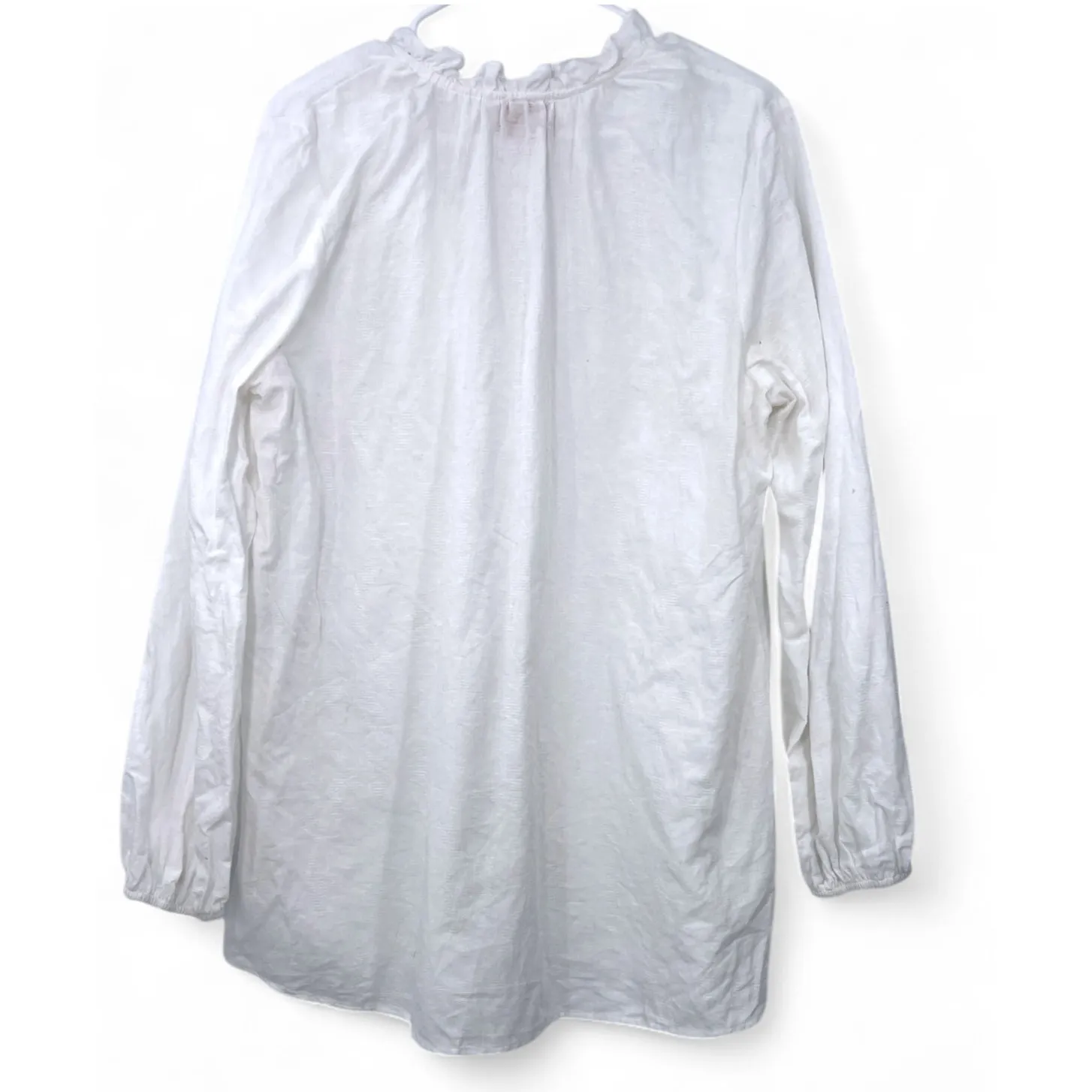 Show Me Your Mumu  M Alicia Tunic Top Button Up Down Ruffle Blouse Womens White - Image 4