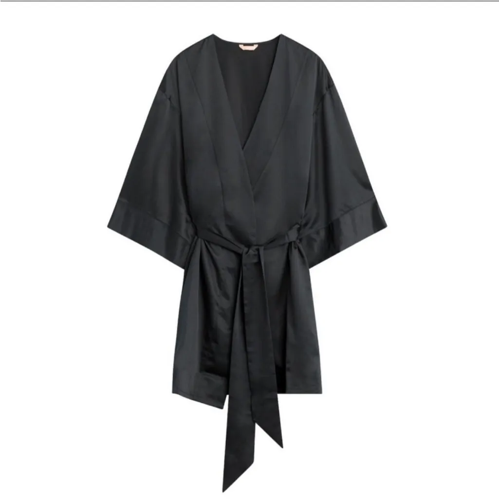ThirdLove Black Satin Robe NEW - Image 5