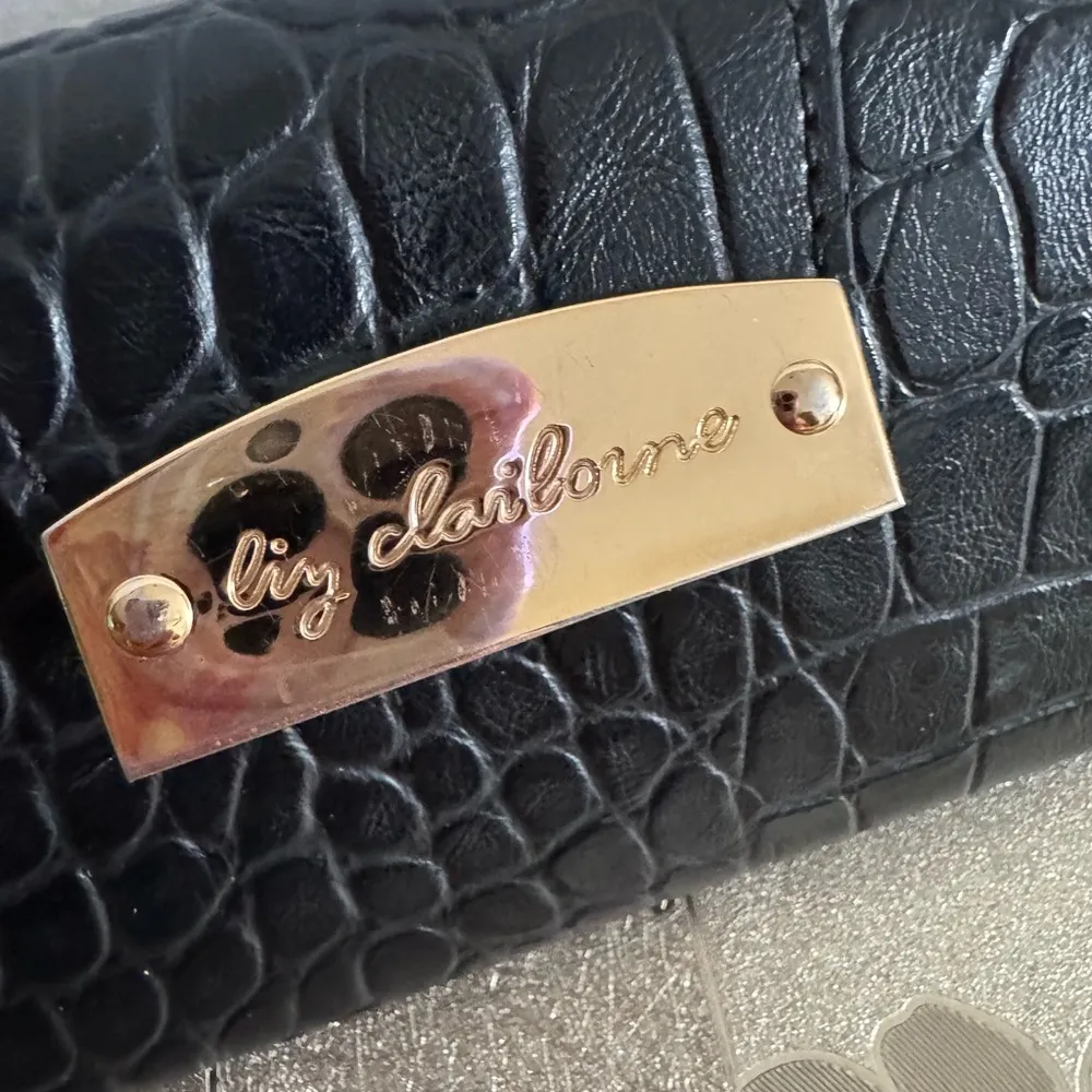 Liz Claiborne Black Croc-Embossed Clutch - Image 2