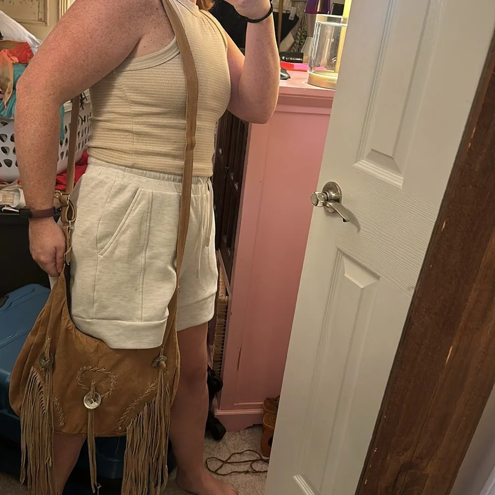 Cow Leather Purse Western Tan & Silver Embellishment Purse - Image 7