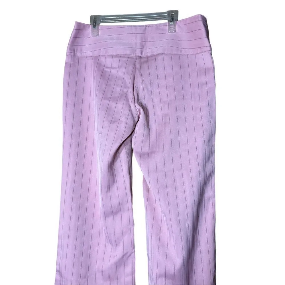Vintage Y2K Vezucci Pink Low Rise Wide Leg‎ Career Pants Size 6 - Image 7