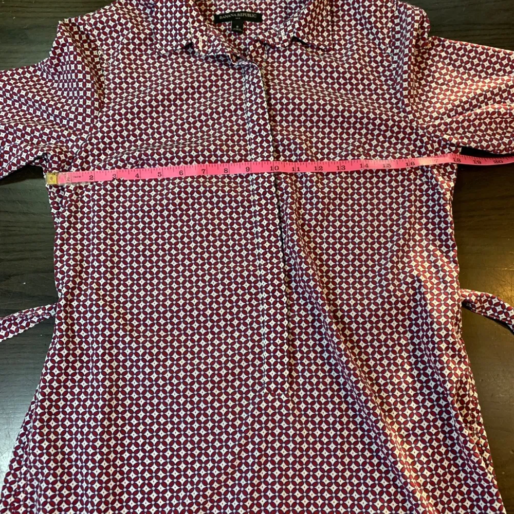 Banana Republic Shirt Dress Sz 8 Geo Print Belted Button Front 3/4 Sleeve Career - Image 6