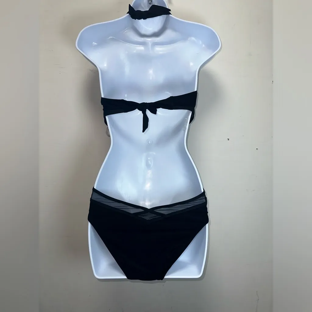 Gottex‎ Halter Monokini Mesh Sides One Piece Swimsuit Size 8 EUC Black - Image 4