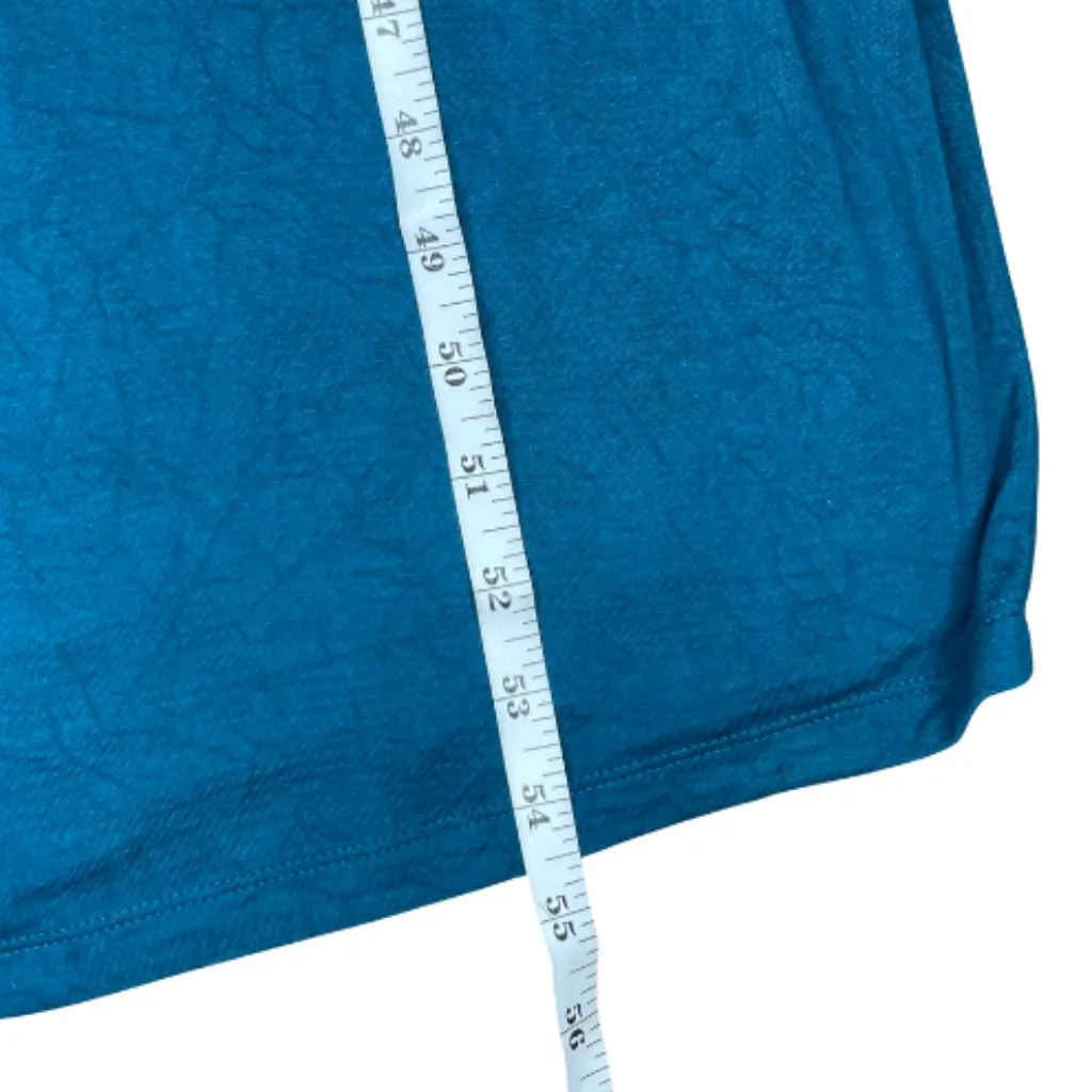 Womens Teal Stretch Ruched Leather Embellished Zippered Maxi Sz 12 - Image 10