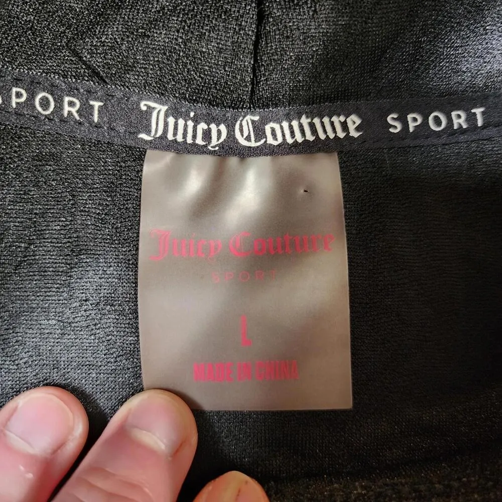 Juicy Couture Sweater Womens Size Large Cropped High Neck Pullover Black Heavy - Image 3