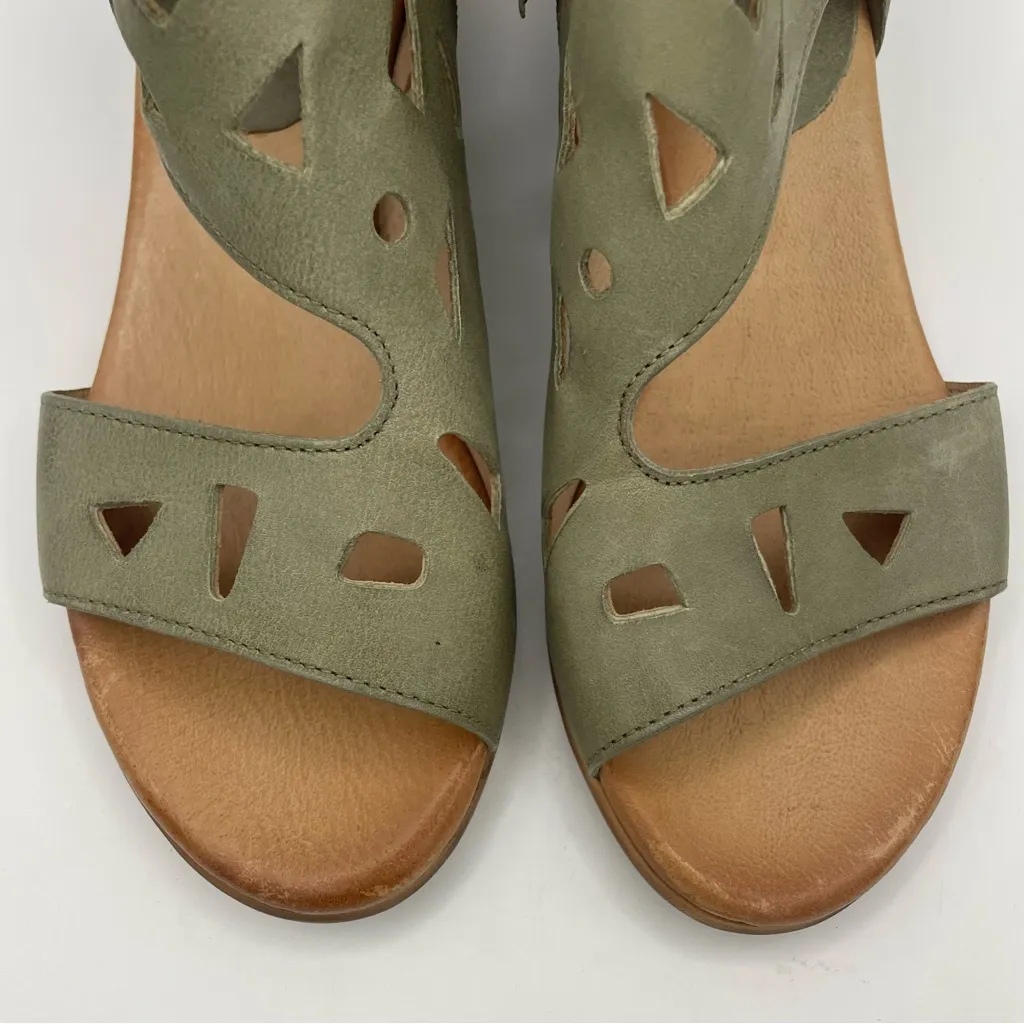 Miz Mooz cutout leather sage heeled sandals women’s Size 36/ 5.5-6 - Image 5