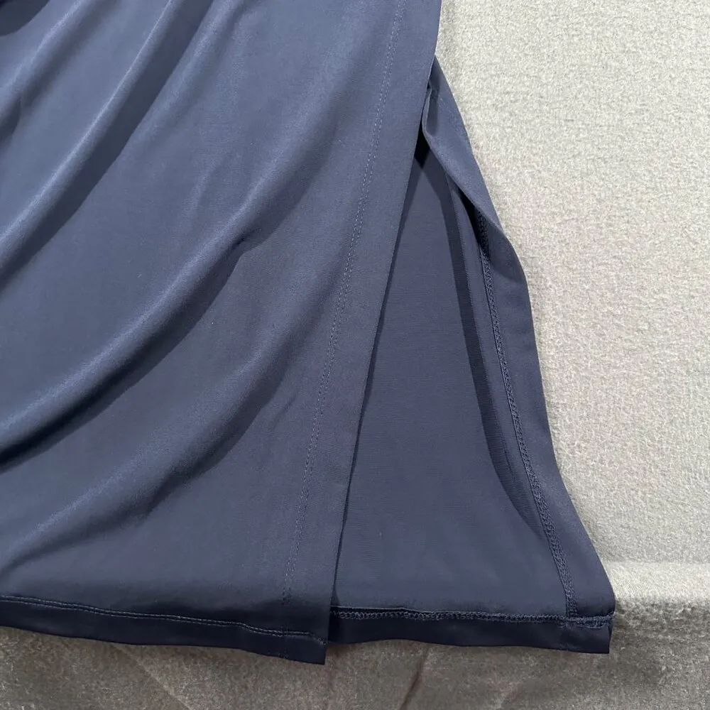 Boston Proper Womens Small Navy Blue Sleeveless Slip Dress Slit Hem - Image 3