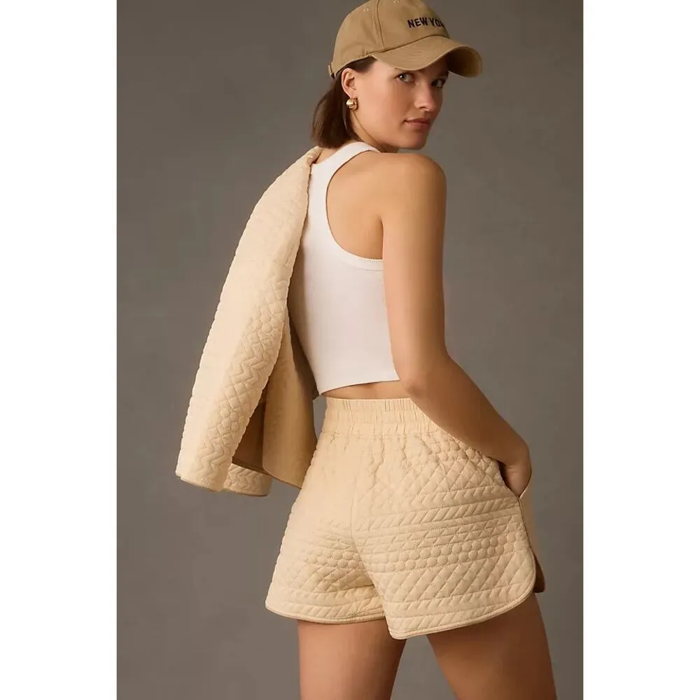Sancia by Anthropologie The Hanne Pull On High Waisted Lounge Shorts Cream Large - Image 4