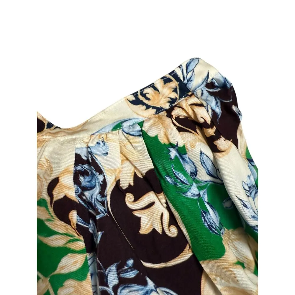 Agua Bendita Gillian Cardumen Floral Print Plunge Neck Cut Out Mini Dress Size L - Image 7