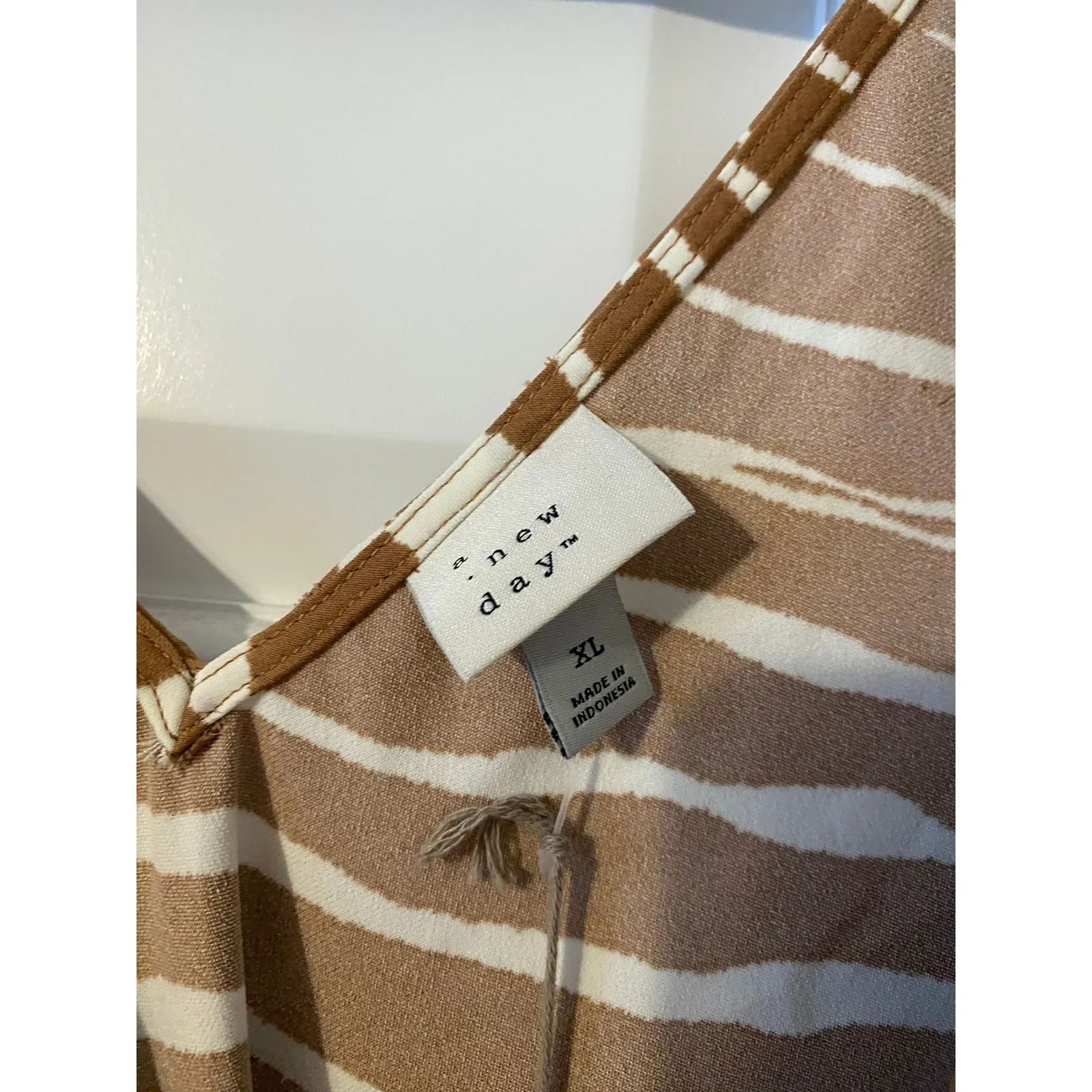 Empire Waist Zebra Brown Midi Slip Dress XL Silky Slit Semi Formal Glam Slinky - Image 3