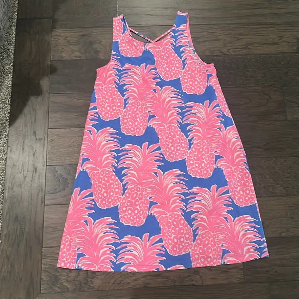 Lilly Pulitzer Kristen Swing Dress in Blue Haven Little Flamenco Pineapple Sz M - Image 5