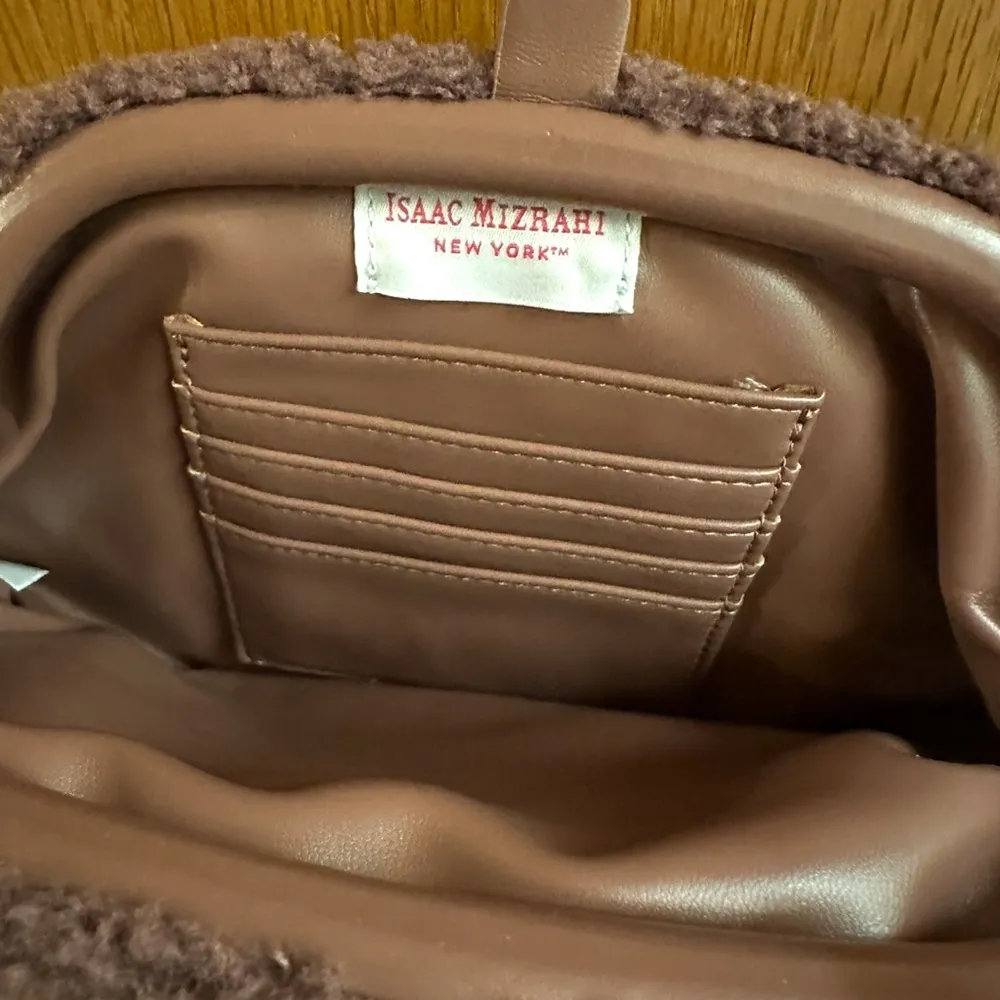 Isaac Mizrahi Deep Mauve Crossbody Bag, and Coin Purse with Sherpa Texture NWOT - Image 2