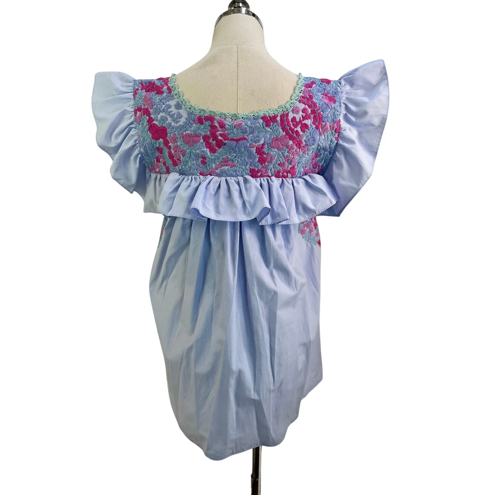 Mi Golondrina Soledad Blouse Blue - Image 10