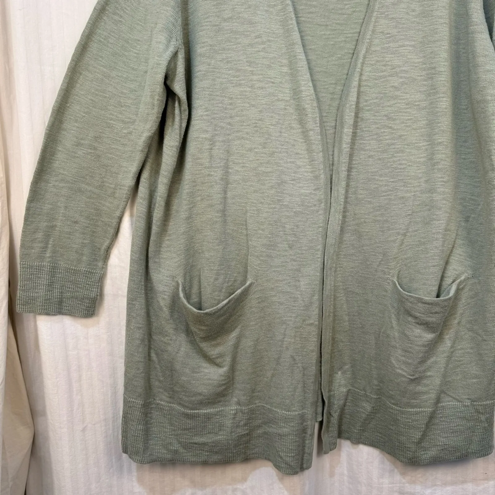Madewell Light Green Open Cardigan Women’s Size X-Large Cotton Blend Lightweight - Image 2