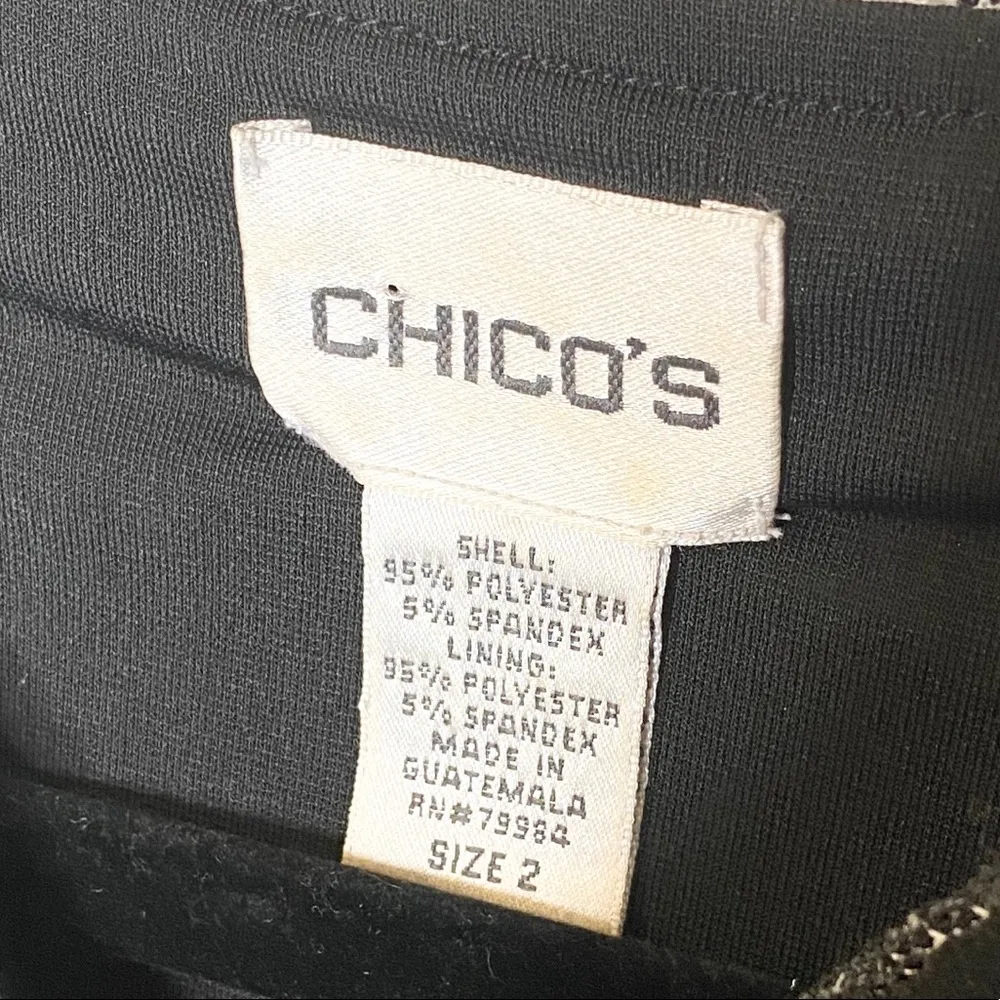 new Chico’s ☯︎︎ Leaf Print Lace Zip Hoodie Jacket ☯︎︎ Black + White ☯︎︎ Medium - Image 5