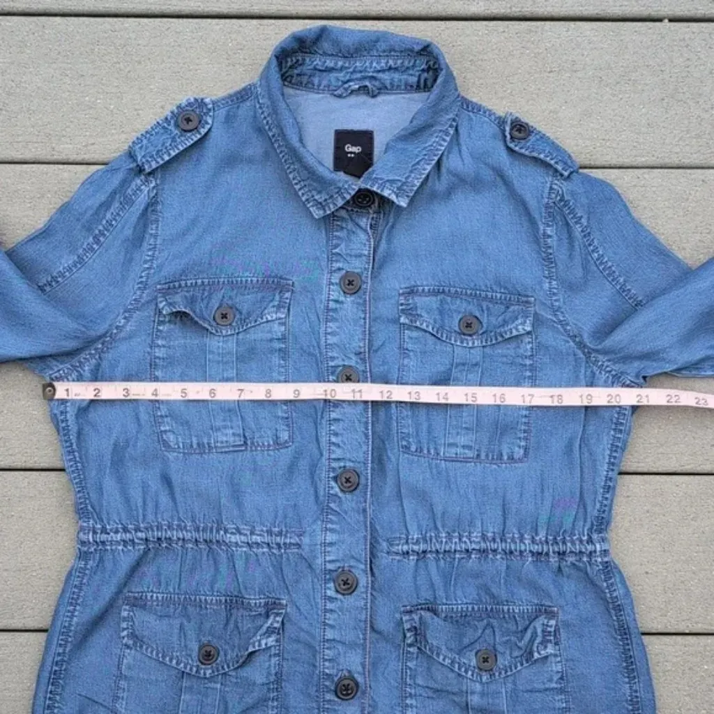  Denim Utility Jacket | Gap Chambray Shirt Jacket | Gap Shacket - Image 11