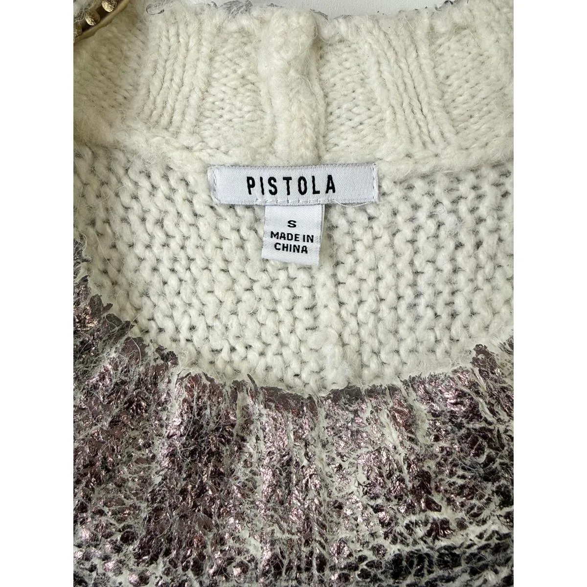 Pistola Ilana Metallic Raglan Sleeve Pullover Sweater - SIze - Small - Image 4