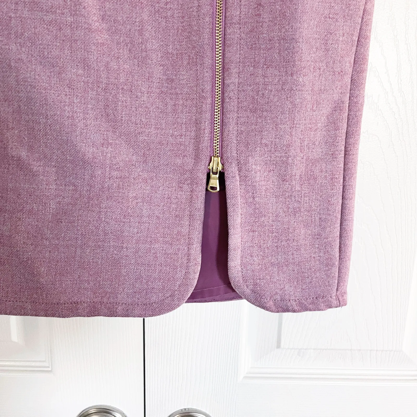 J.Crew Wool Zip Pencil Skirt in Orchid - Image 4