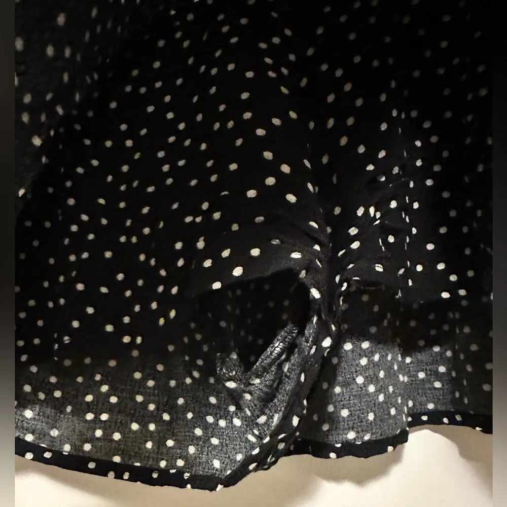 Zara Polka Dot Mini Skort Black and White tie belt size M - Image 4