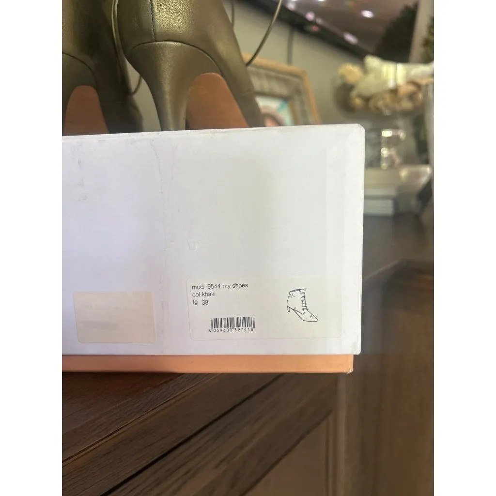 Forte Forte Laced Ankle Boots Gold Khaki Womens Size 38 US 7.5 - Image 9