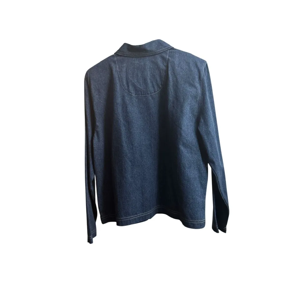 Vintage Koret City Blues Women's Medium Embellished Denim Top Blue - Image 3