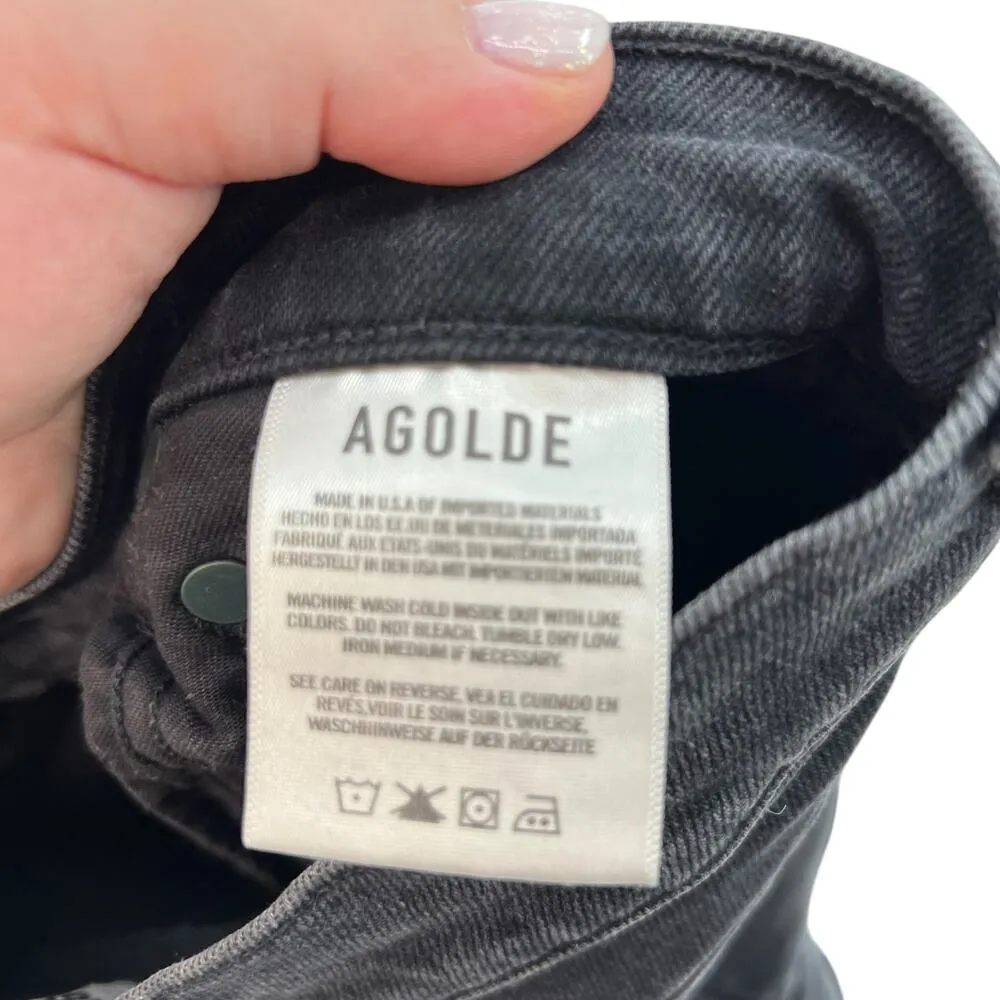 Agolde‎ Nico Jeans High Rise Slim Virtue Wash Stretch Denim Black Grey Size 26 - Image 11