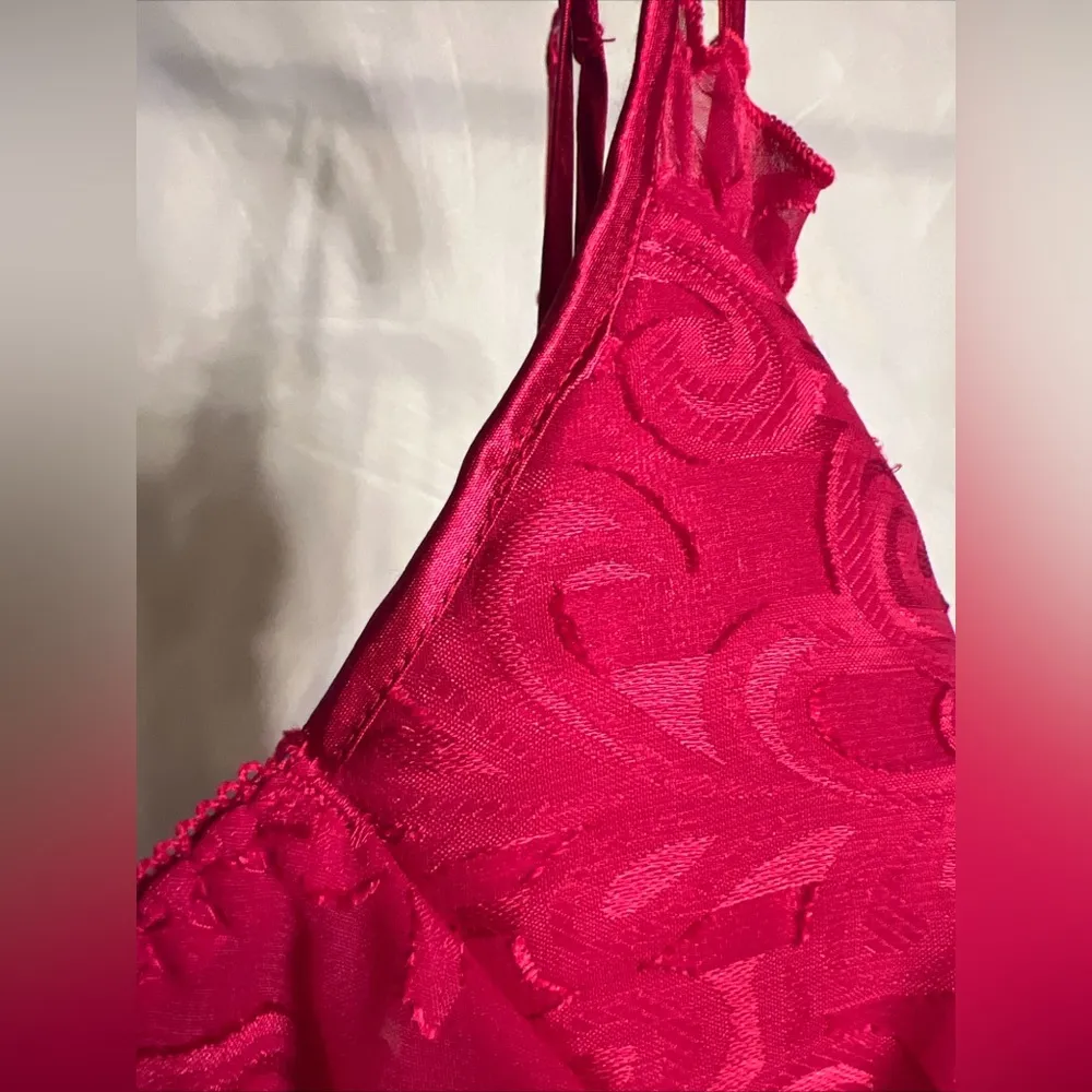 Cinema Etoile Seductivewear Red Sheer Chiffon Babydoll Lingerie Chemise,Y2K|Sz:S - Image 6