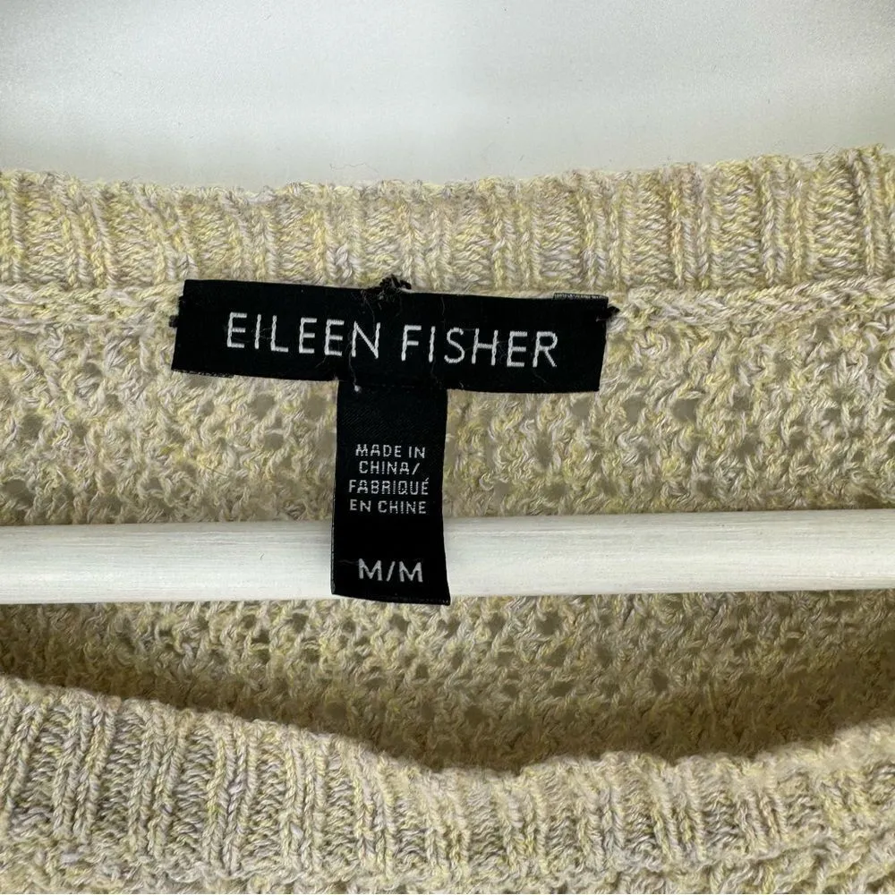 Eileen Fisher Cream Sheer Sweater Linen and Wool‎ - Image 4