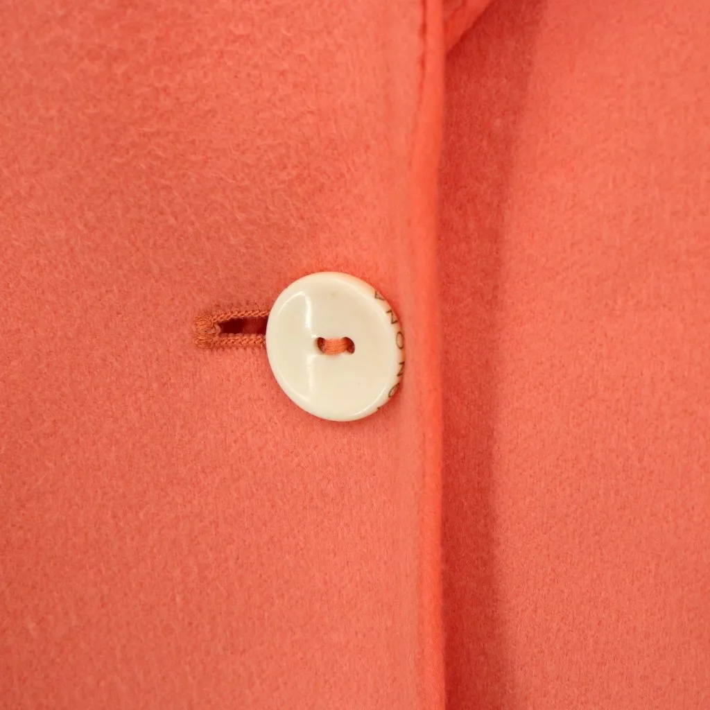 Agnona Cashmere Orange Blazer Jacket Chiffon Trim Button Front 46 10 - Image 3