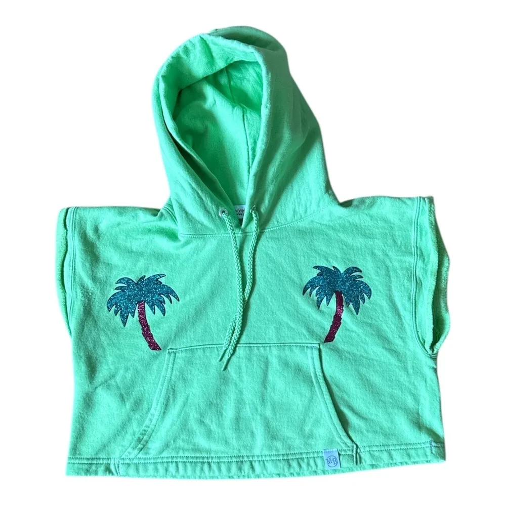 Palm Tree Pasties Sleeveless Crop Hoodie - Image 3