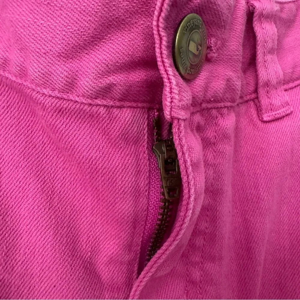 Vineyard Vines Hot Pink Jeans Barbiecore Denim Cotton Stretch Spandex Button Zip - Image 6